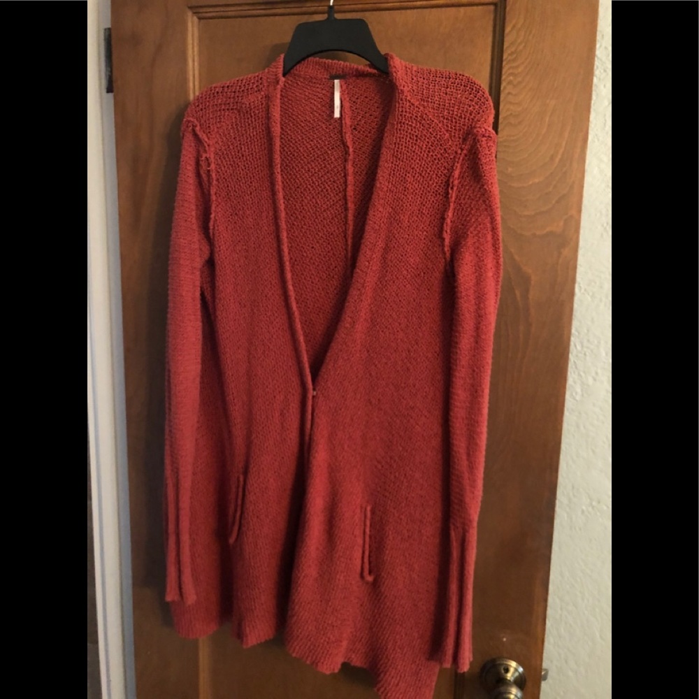 Free people burnt orange cardigan